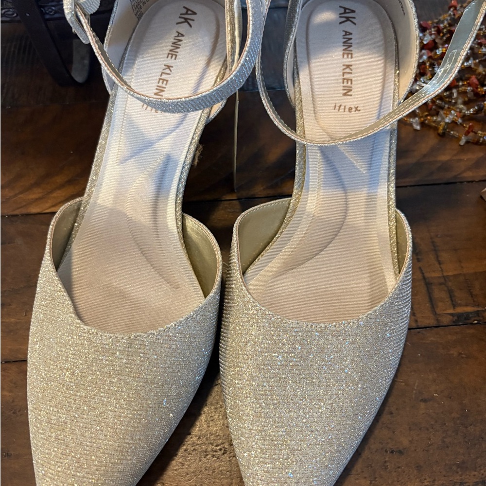Anne Klein Sparkling Gold Heels